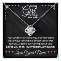 Load image into Gallery viewer, Personalized - To The Girl I Fell In Love With - Love Knot Necklace - JustFamilyThings
