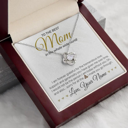 Personalized - To The Best MOM - Love Knot Necklace - JustFamilyThings