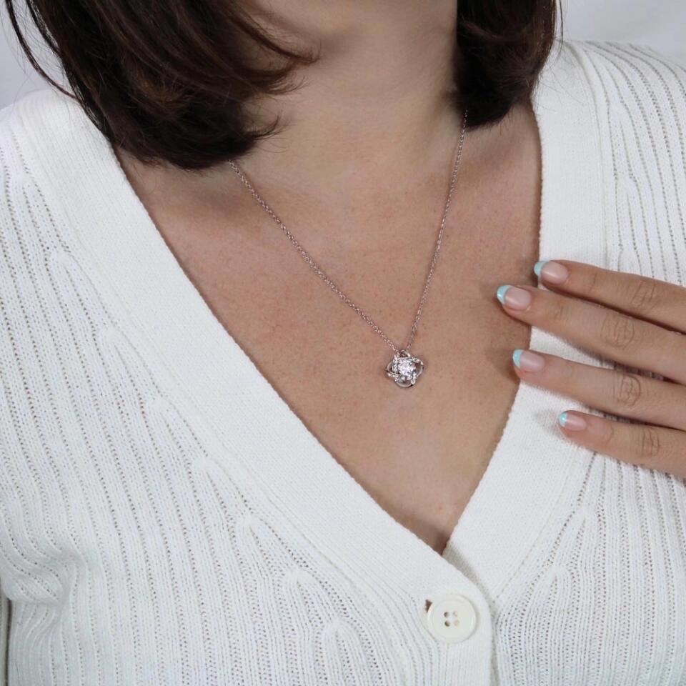 Personalized - To The Best MOM - Love Knot Necklace - JustFamilyThings