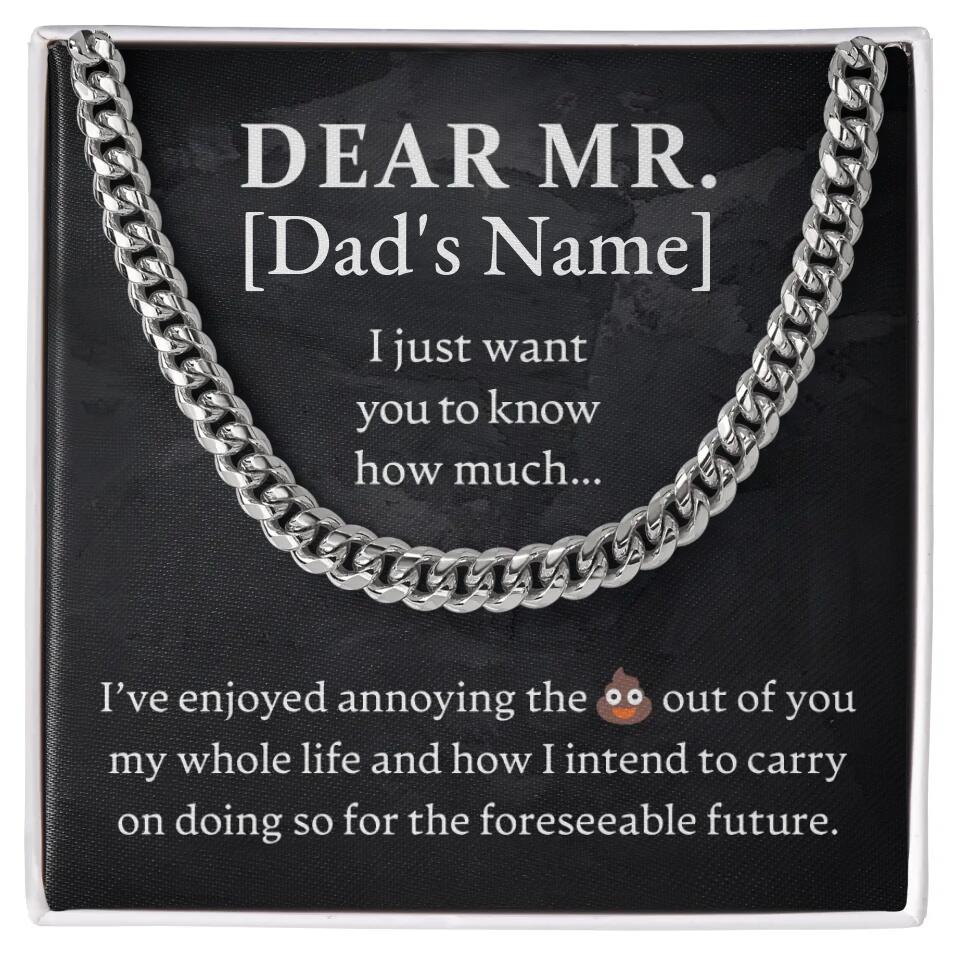 Personalized - To Dad - Link Chain - JustFamilyThings