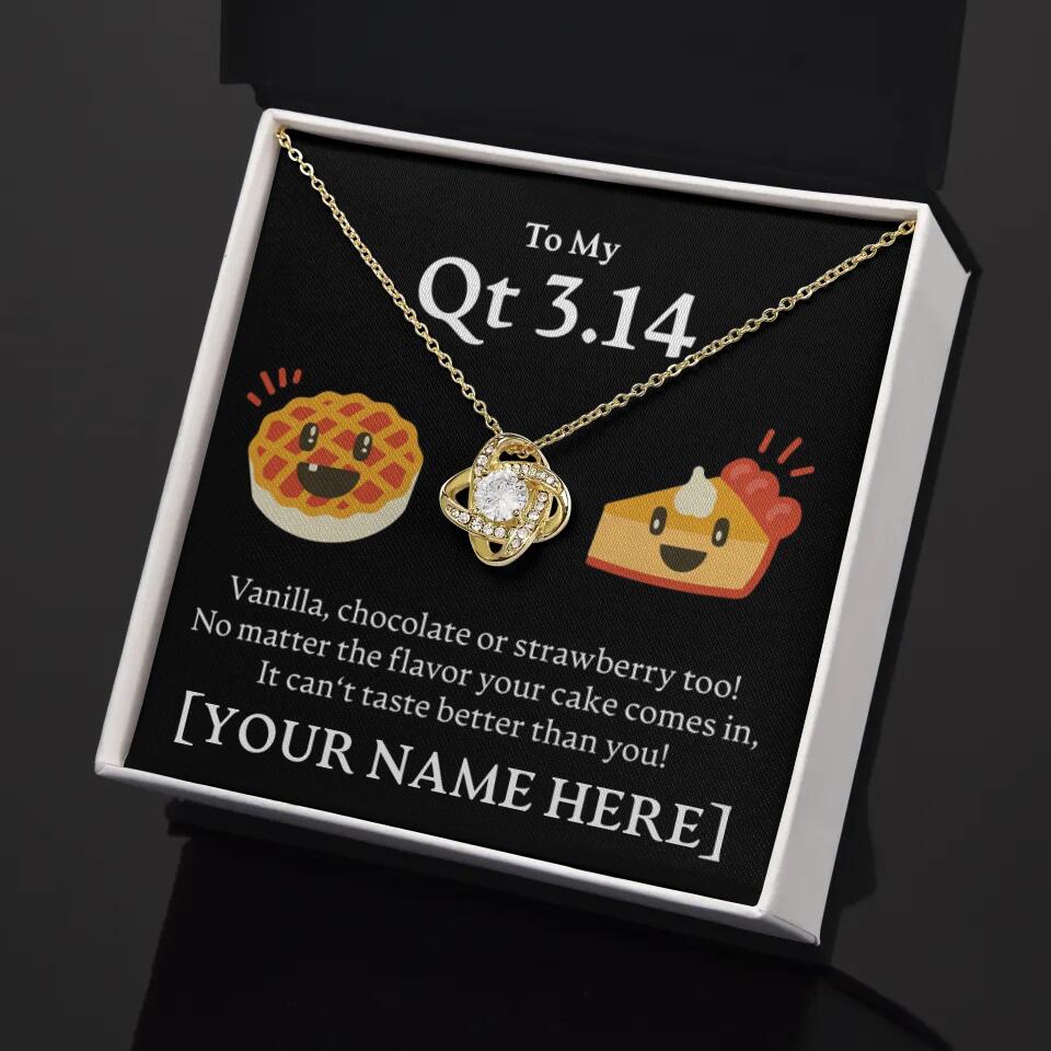 Personalized - To My Cutie Pie - Love Knot Necklace - JustFamilyThings