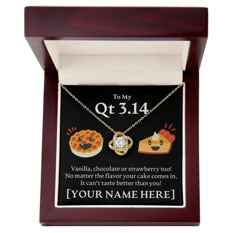 Personalized - To My Cutie Pie - Love Knot Necklace - JustFamilyThings