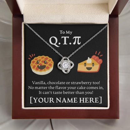 Personalized - To My Cutie Pi(e) - Love Knot Necklace - JustFamilyThings
