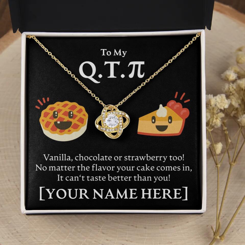 Personalized - To My Cutie Pi(e) - Love Knot Necklace - JustFamilyThings
