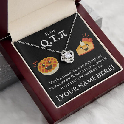 Personalized - To My Cutie Pi(e) - Love Knot Necklace - JustFamilyThings