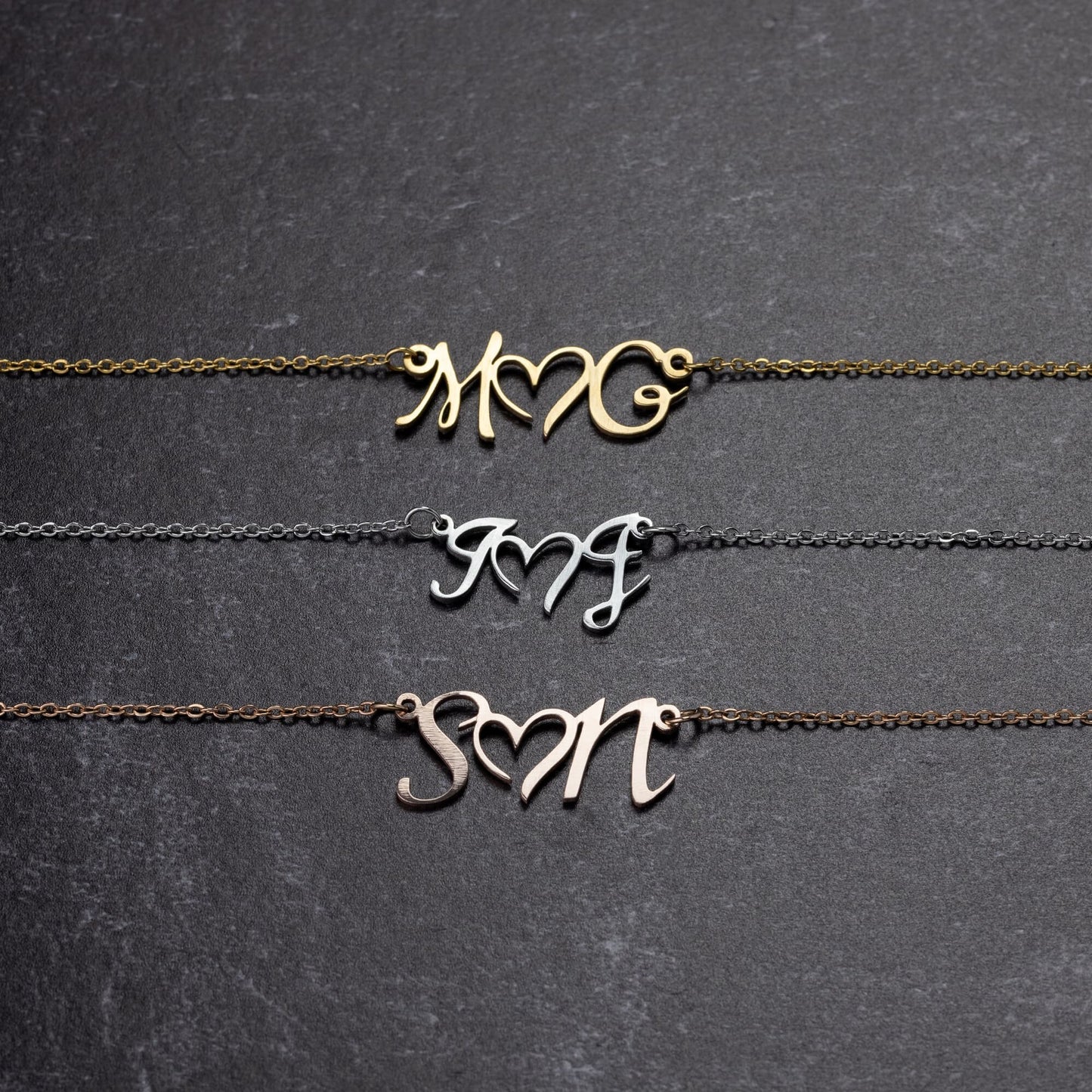 Initial Heart Necklace - JustFamilyThings