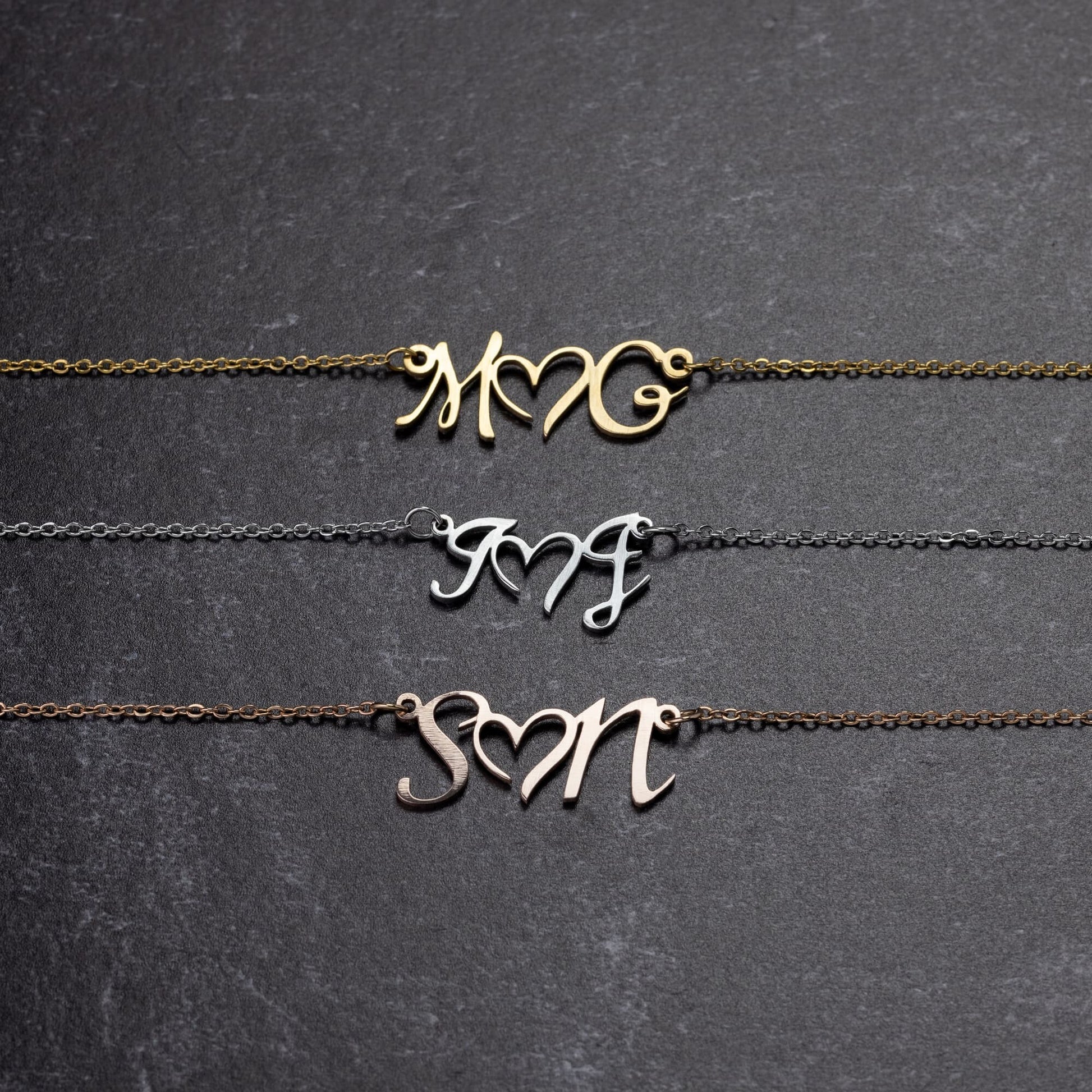 Initial Heart Necklace - JustFamilyThings