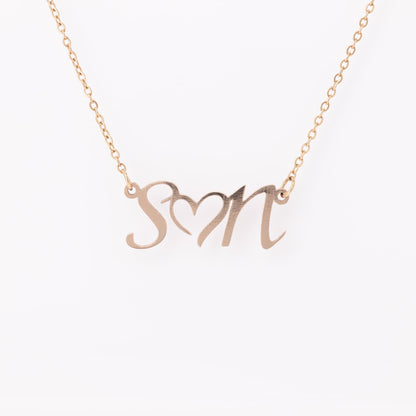 Initial Heart Necklace - JustFamilyThings