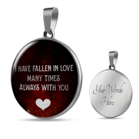 Load image into Gallery viewer, I have fallen in love - Graphic Circle Necklace - JustFamilyThings
