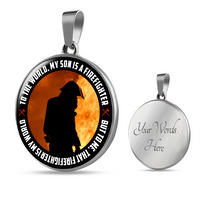Load image into Gallery viewer, Firefighter Son - Graphic Circle Necklace - JustFamilyThings
