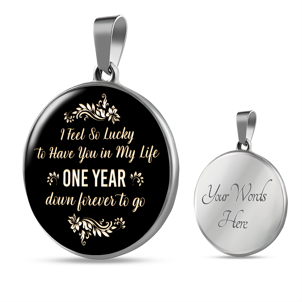 One year anniversary gift - Graphic Circle Necklace - JustFamilyThings