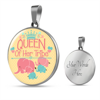 Load image into Gallery viewer, Queen of her tribe - Graphic Circle Necklace - JustFamilyThings

