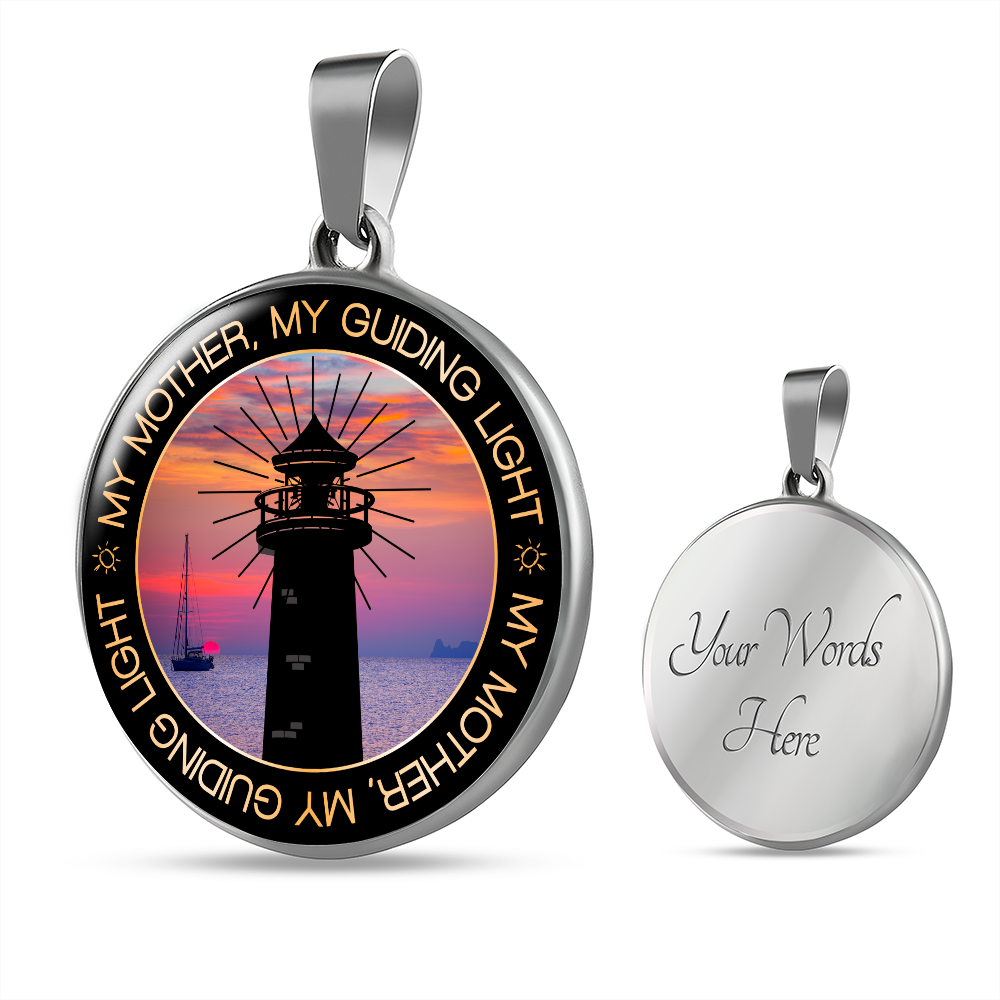 My mother my guiding light - Graphic Circle Necklace - JustFamilyThings