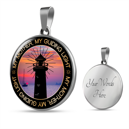 My mother my guiding light - Graphic Circle Necklace - JustFamilyThings