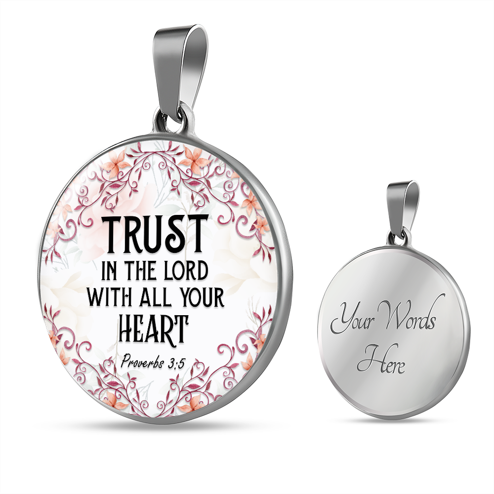 Trust in the Lord - Graphic Circle Necklace - JustFamilyThings