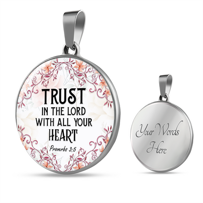 Trust in the Lord - Graphic Circle Necklace - JustFamilyThings