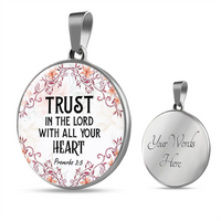 Load image into Gallery viewer, Trust in the Lord - Graphic Circle Necklace - JustFamilyThings
