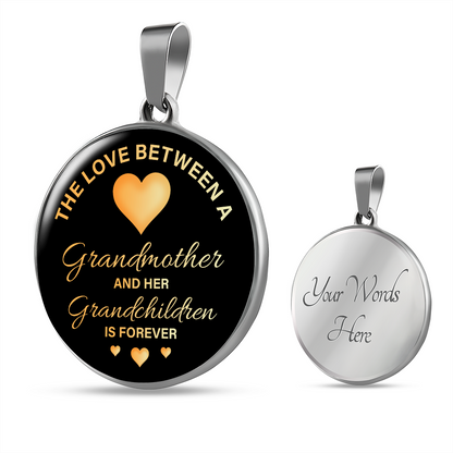 The love between a grandmother and her grandchildren - Graphic Circle Necklace - JustFamilyThings