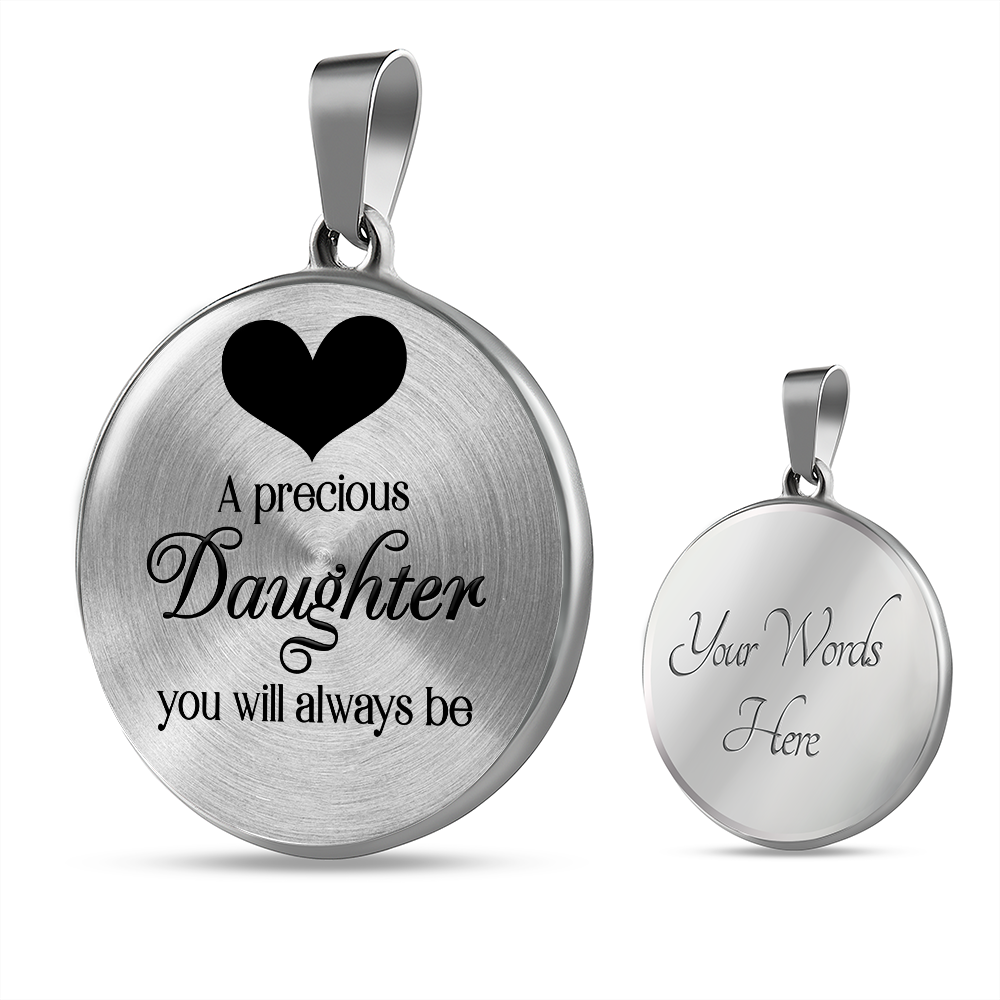 A presious daughter - Graphic Circle Necklace - JustFamilyThings