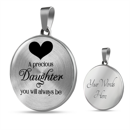 A presious daughter - Graphic Circle Necklace - JustFamilyThings