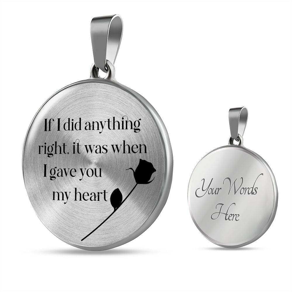 When I gave you my heart - Graphic Circle Necklace - JustFamilyThings