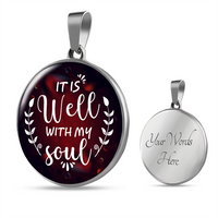 Load image into Gallery viewer, It is well with my soul - Graphic Circle Necklace - JustFamilyThings
