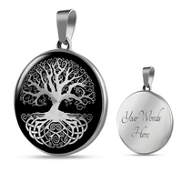 Load image into Gallery viewer, Tree Of Life - Graphic Circle Necklace - JustFamilyThings
