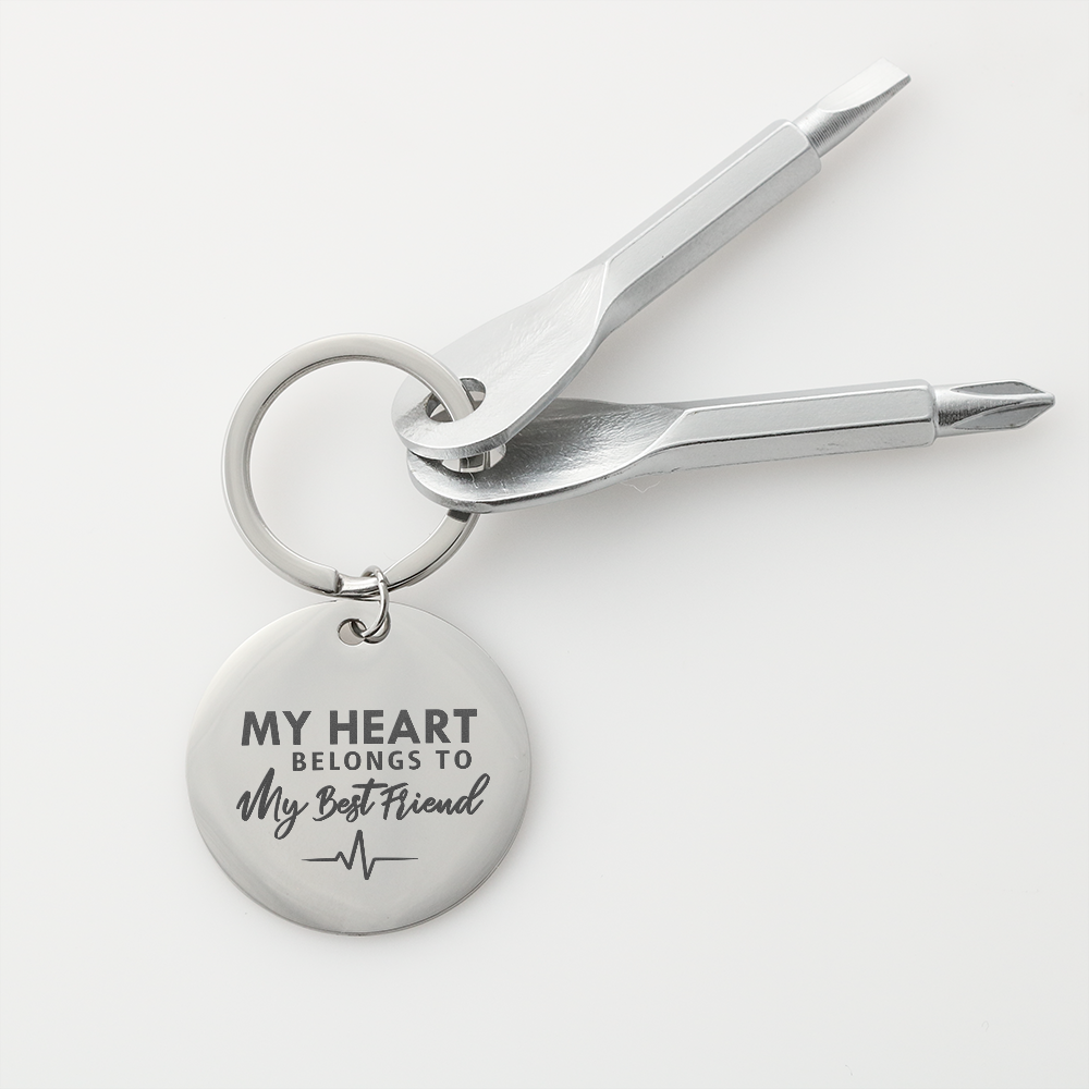 My Heart Belongs To My Best Friend - Screwdriver Keychain - JustFamilyThings