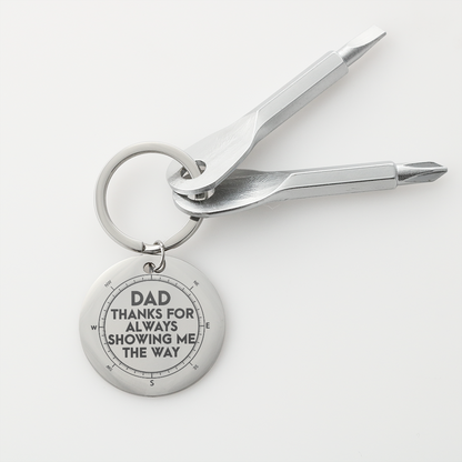 Dad Thanks For Always Showing Me The Way - Screwdriver Keychain - JustFamilyThings