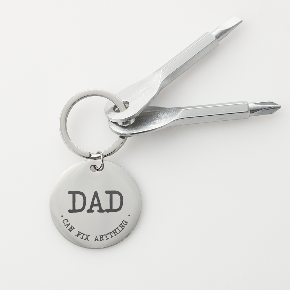 Dad Can Fix Anything - Screwdriver Keychain - JustFamilyThings