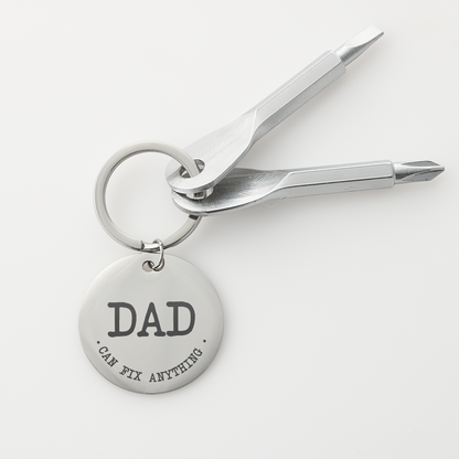 Dad Can Fix Anything - Screwdriver Keychain - JustFamilyThings