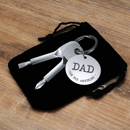 Dad Can Fix Anything - Screwdriver Keychain - JustFamilyThings
