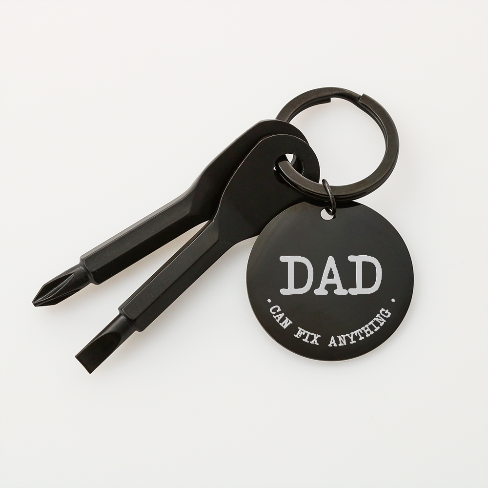 Dad Can Fix Anything - Screwdriver Keychain - JustFamilyThings