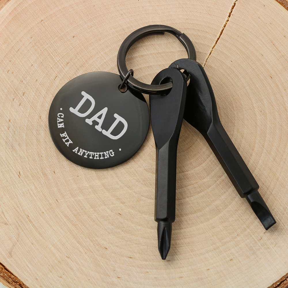 Dad Can Fix Anything - Screwdriver Keychain - JustFamilyThings