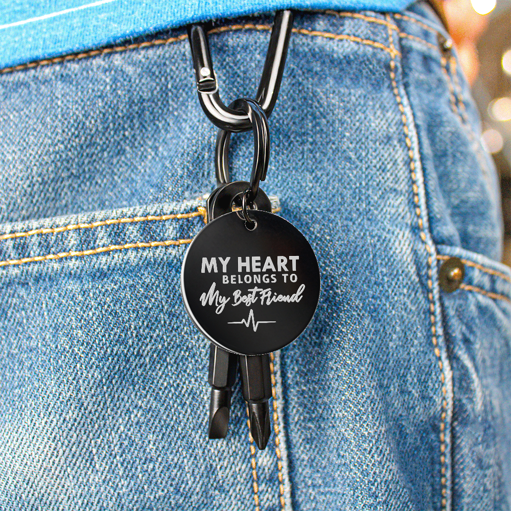 My Heart Belongs To My Best Friend - Screwdriver Keychain - JustFamilyThings