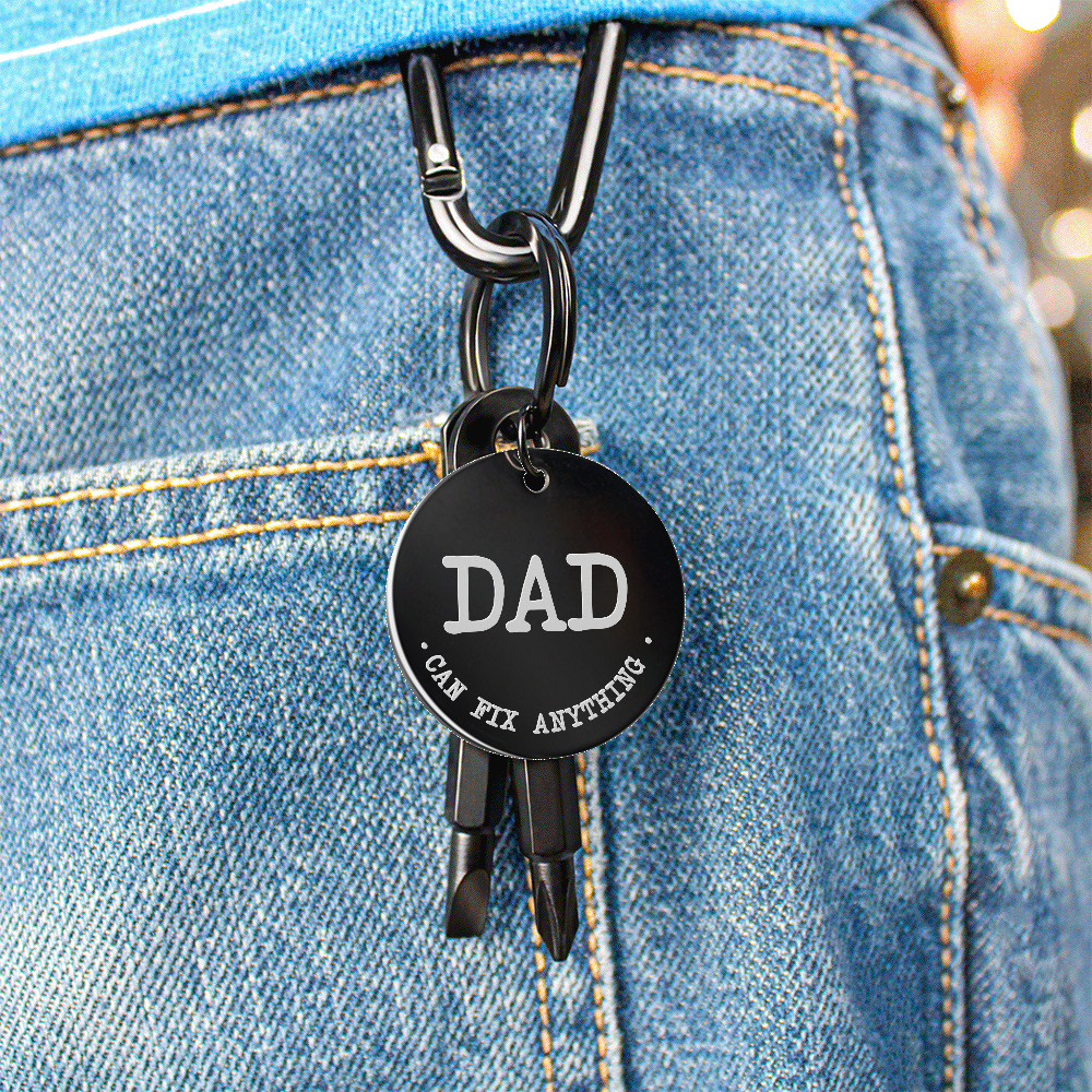 Dad Can Fix Anything - Screwdriver Keychain - JustFamilyThings