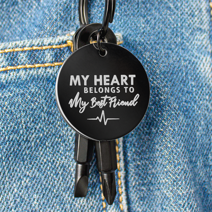 My Heart Belongs To My Best Friend - Screwdriver Keychain - JustFamilyThings