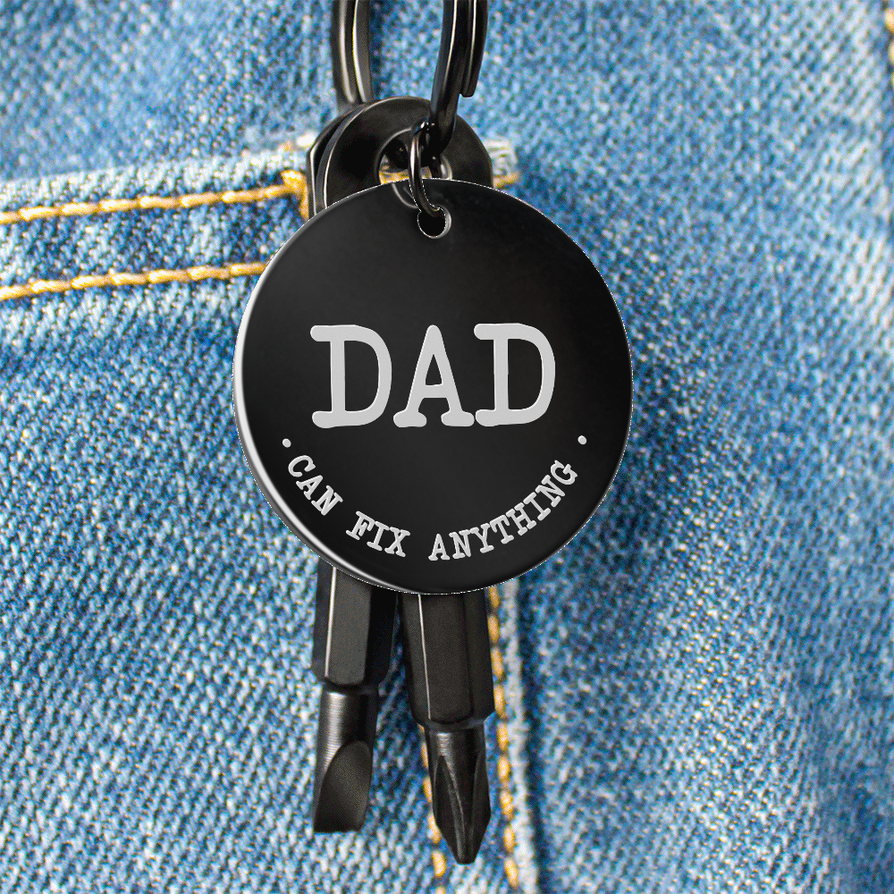 Dad Can Fix Anything - Screwdriver Keychain - JustFamilyThings