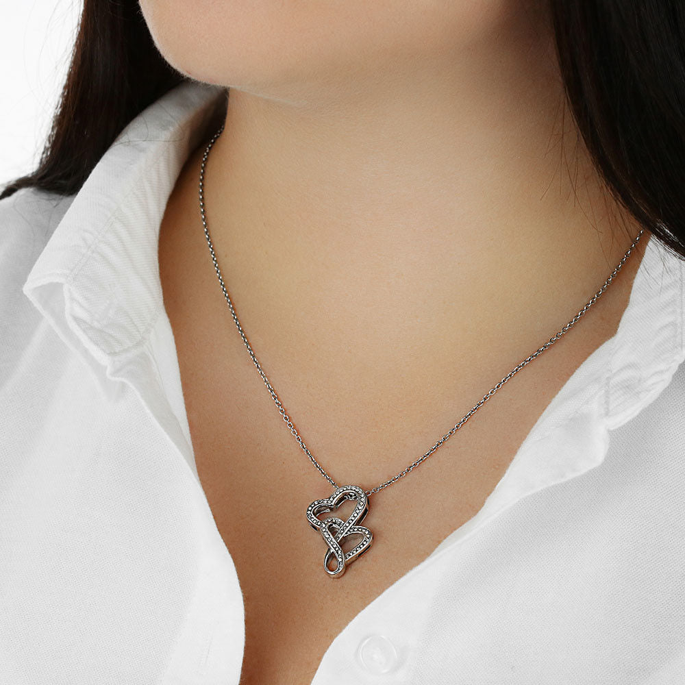 to my Army wife - Double Heart Necklace - JustFamilyThings