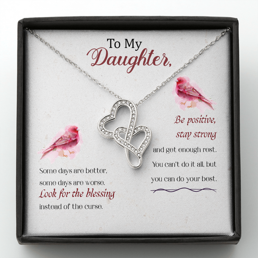 To my daughter - Some days are better - Double Heart Necklace - JustFamilyThings