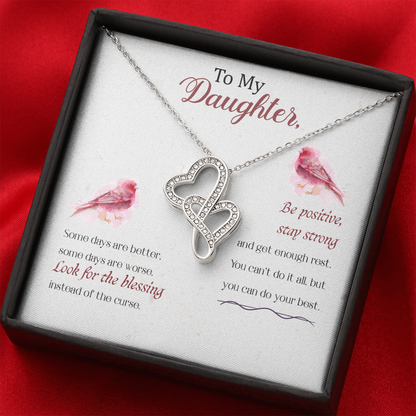 To my daughter - Some days are better - Double Heart Necklace - JustFamilyThings