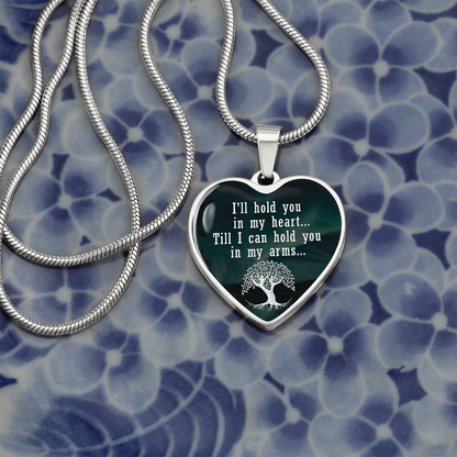 I'll hold you in my heart - Graphic Heart Necklace - JustFamilyThings