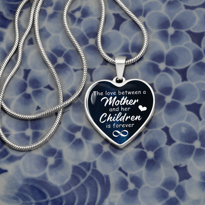 The love between a mother and her children - Graphic Heart Necklace - JustFamilyThings