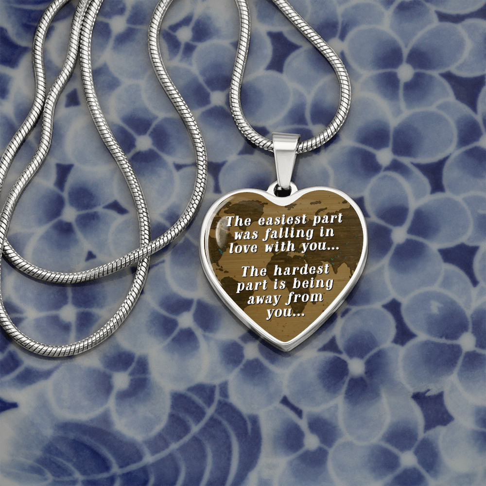 Being away from you - Graphic Heart Necklace - JustFamilyThings