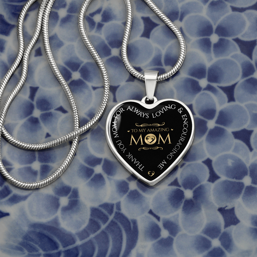 To my amazing mom - Graphic Heart Necklace - JustFamilyThings