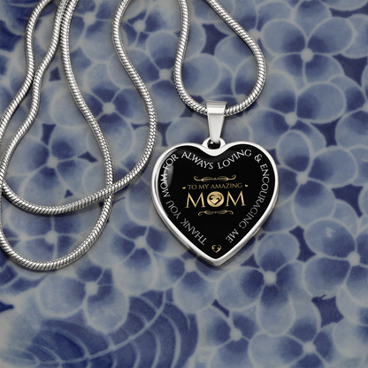 To my amazing mom - Graphic Heart Necklace - JustFamilyThings