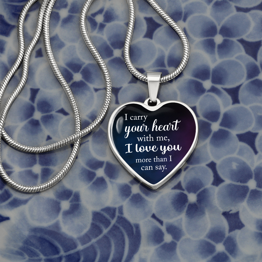 I carry your heart with me - Graphic Heart Necklace - JustFamilyThings