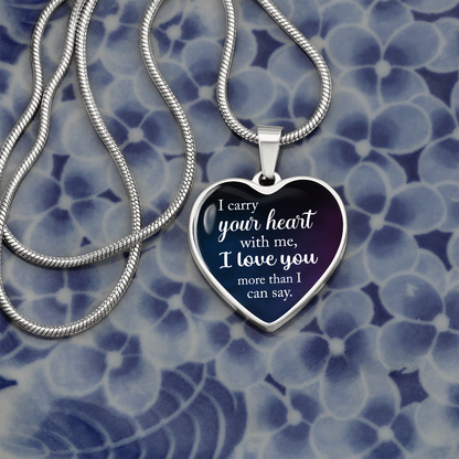 I carry your heart with me - Graphic Heart Necklace - JustFamilyThings