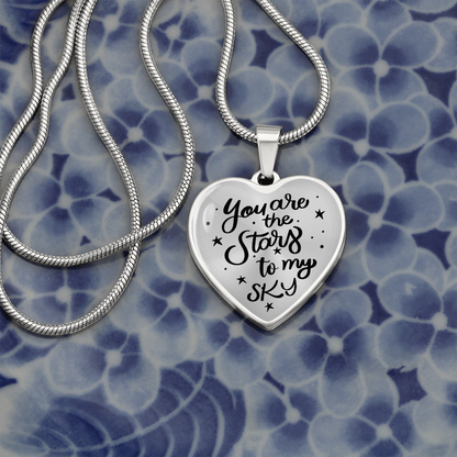 You are the stars to my sky - Graphic Heart Necklace - JustFamilyThings