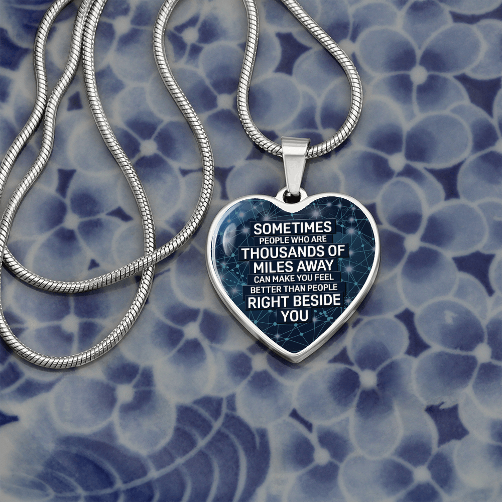 Far away - Graphic Heart Necklace - JustFamilyThings